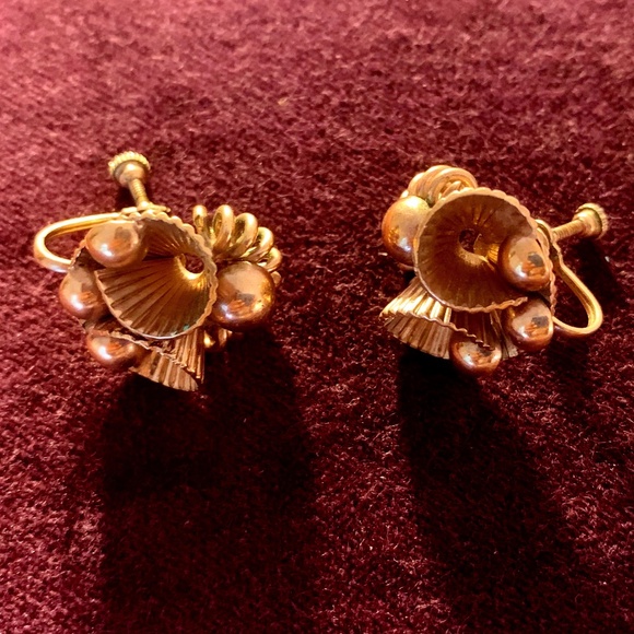 Vintage Copper Geometric Earrings - Picture 1 of 10